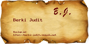 Berki Judit névjegykártya